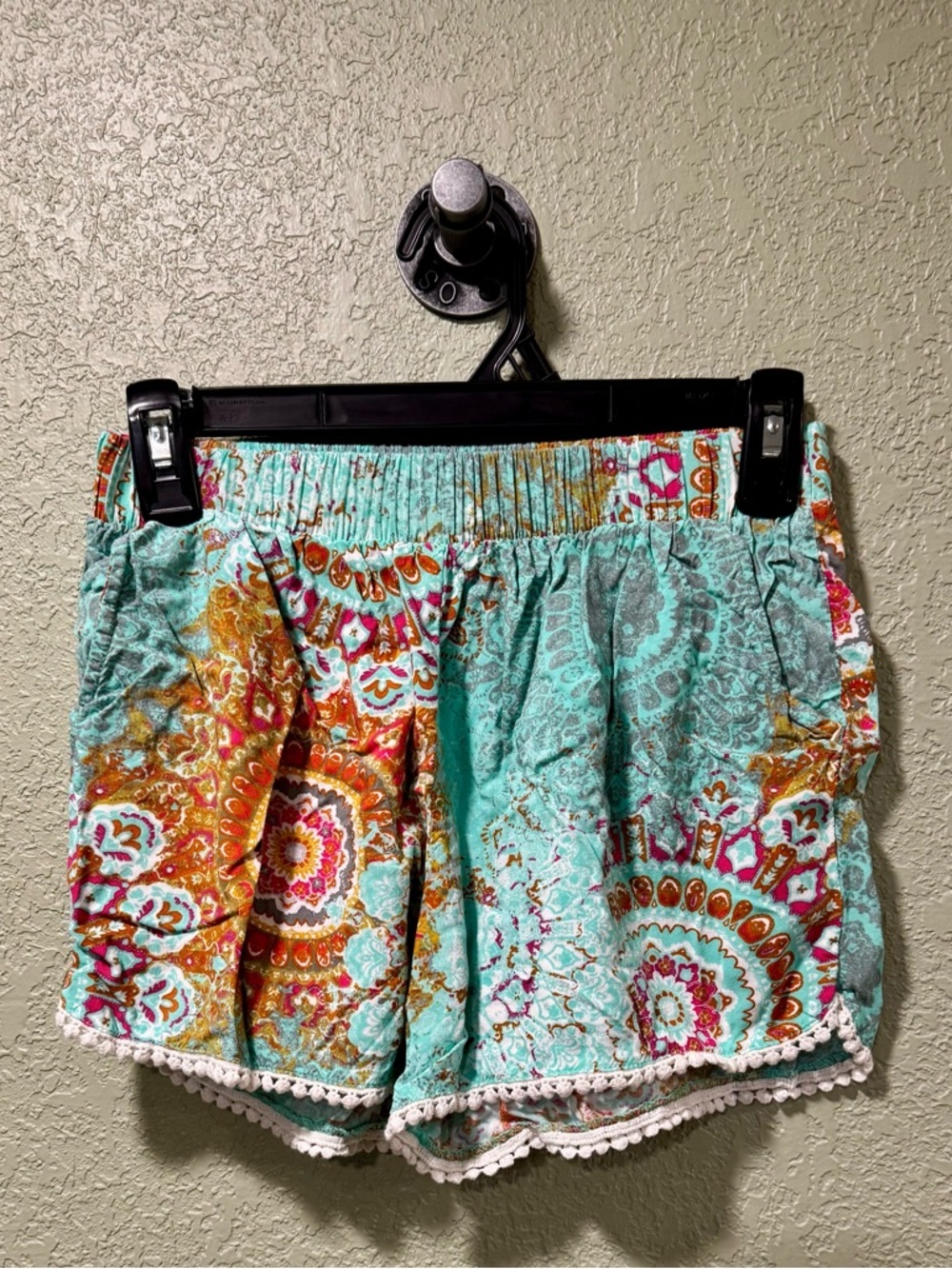 Mossimo Supply Co. Aqua Multicolor Boho Print High Waist Shorts XS